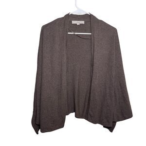 Loft Sweater Women's XS Brown Open Dolman Sleeve Slouchy Knit Cardigan